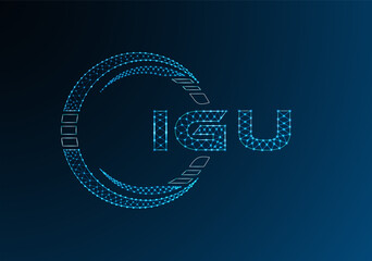 IGU low poly letter logo vector design. IGU lower poly logo design. Low poly logo.