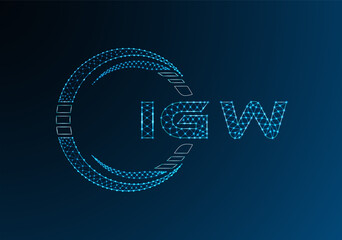 IGW low poly letter logo vector design. IGW lower poly logo design. Low poly logo.