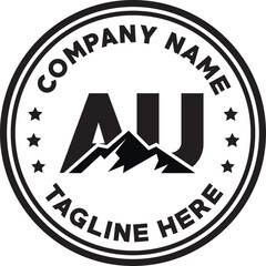 AU simple mountain silhouette logo