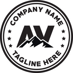 AV simple mountain silhouette logo