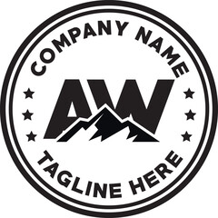 AW simple mountain silhouette logo