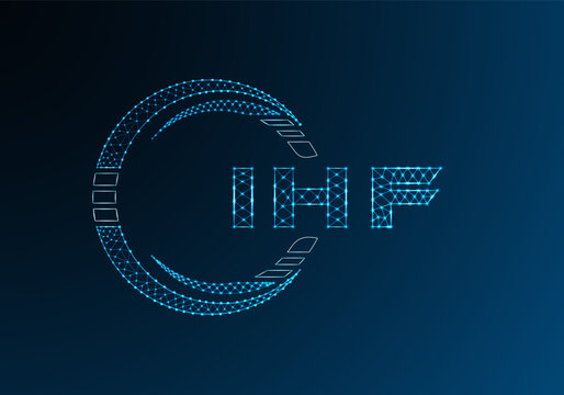 IHF low poly letter logo vector design. IHF lower poly logo design. Low poly logo.