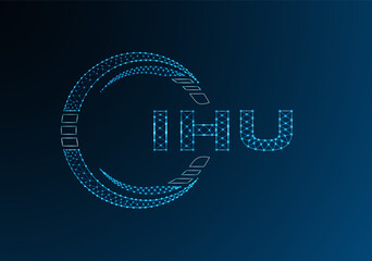 IHU low poly letter logo vector design. IHU lower poly logo design. Low poly logo.