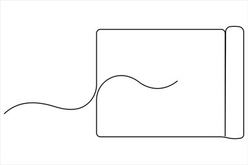 Obraz premium Fitness equipment concept. Continuous one line art drawing of fitness mattress design vector illustration