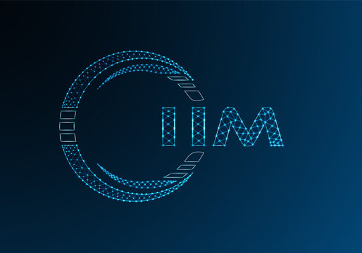 IIM low poly letter logo vector design. IIM lower poly logo design. Low poly logo.