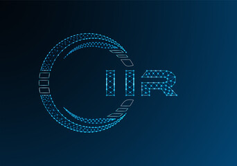 IIR low poly letter logo vector design. IIR lower poly logo design. Low poly logo.