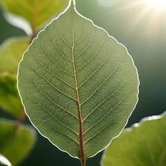 Green Leaf Texture with Sunlight
