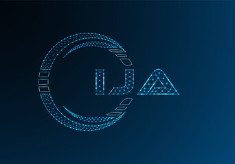 IJA low poly letter logo vector design. IJA lower poly logo design. Low poly logo.