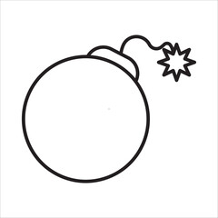 Bomb icon outline vector