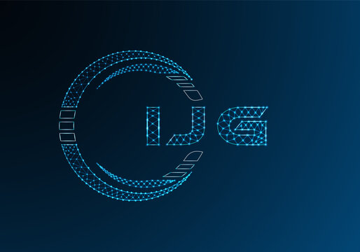 IJG low poly letter logo vector design. IJG lower poly logo design. Low poly logo.