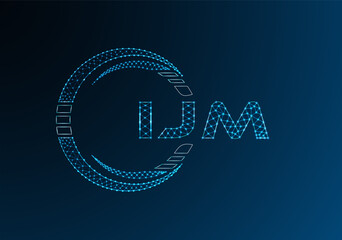 IJM low poly letter logo vector design. IJM lower poly logo design. Low poly logo.