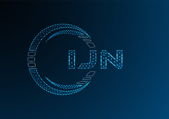 IJN low poly letter logo vector design. IJN lower poly logo design. Low poly logo.