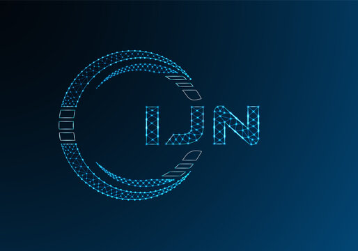 IJN low poly letter logo vector design. IJN lower poly logo design. Low poly logo.
