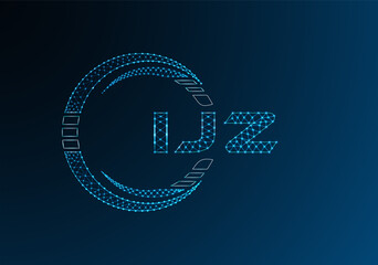 IJZ low poly letter logo vector design. IJZ lower poly logo design. Low poly logo.
