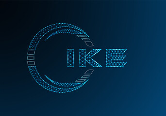 IKE low poly letter logo vector design. IKE lower poly logo design. Low poly logo.