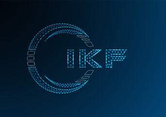 IKF low poly letter logo vector design. IKF lower poly logo design. Low poly logo.