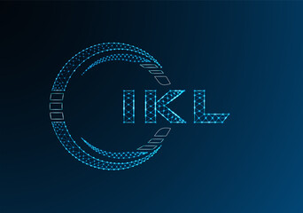 IKL low poly letter logo vector design. IKL lower poly logo design. Low poly logo.
