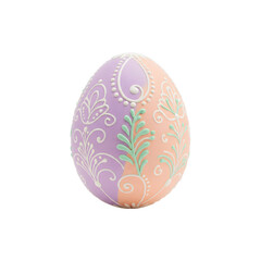 Fototapeta premium Hand-painted pastel Easter egg with floral patterns, symbolizing spring celebration