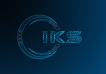 IKS low poly letter logo vector design. IKS lower poly logo design. Low poly logo.