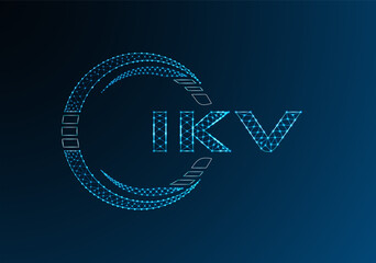 IKV low poly letter logo vector design. IKV lower poly logo design. Low poly logo.