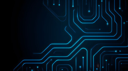 Abstract Glowing Circuit Board Pattern Minimalist Blue Tech Background
