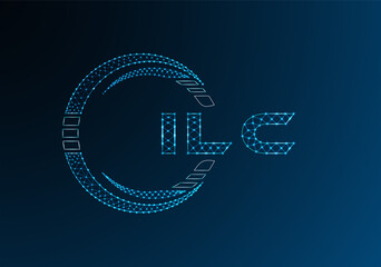 ILC low poly letter logo vector design. ILC lower poly logo design. Low poly logo.