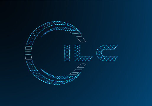 ILC low poly letter logo vector design. ILC lower poly logo design. Low poly logo.