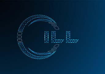 ILL low poly letter logo vector design. ILL lower poly logo design. Low poly logo.