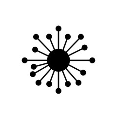 Abstract black icon of a geometric star shape with nodes  