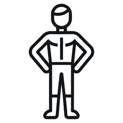 Standing Man Outline Icon - Person, Human Body, and Figure Symbol isolated on white background