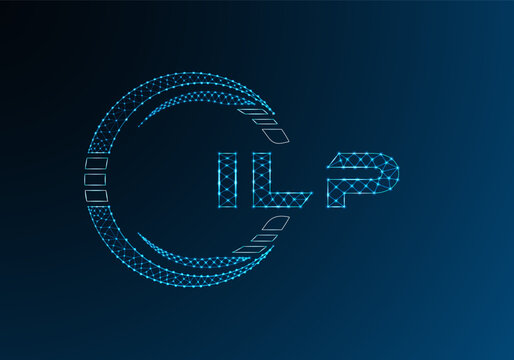 ILP low poly letter logo vector design. ILP lower poly logo design. Low poly logo.