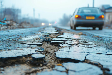 Vehicles Trapped on Collapsed Highway After Earthquake