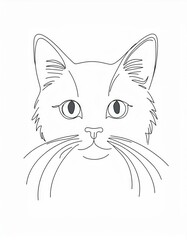 Structure Reference Image line drawing of a cat