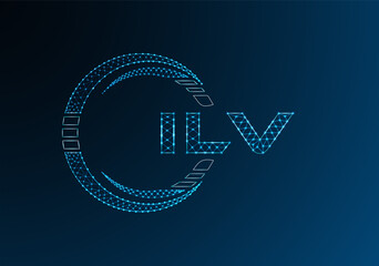 ILV low poly letter logo vector design. ILV lower poly logo design. Low poly logo.