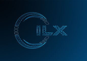 ILX low poly letter logo vector design. ILX lower poly logo design. Low poly logo.