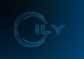 ILY low poly letter logo vector design. ILY lower poly logo design. Low poly logo.