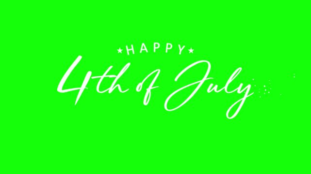 Happy 4th of July Text Animation on Green Screen &ndash; Happy Independence Day Celebration