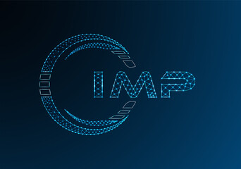 IMP low poly letter logo vector design. IMP lower poly logo design. Low poly logo.