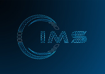 IMS low poly letter logo vector design. IMS lower poly logo design. Low poly logo.