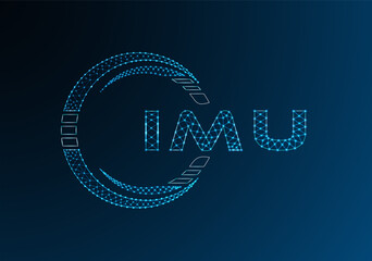 IMU low poly letter logo vector design. IMU lower poly logo design. Low poly logo.