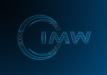 IMW low poly letter logo vector design. IMW lower poly logo design. Low poly logo.