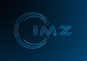 IMZ low poly letter logo vector design. IMZ lower poly logo design. Low poly logo.