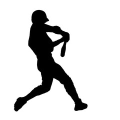 Baseball Player Preparing to Bunt Silhouette