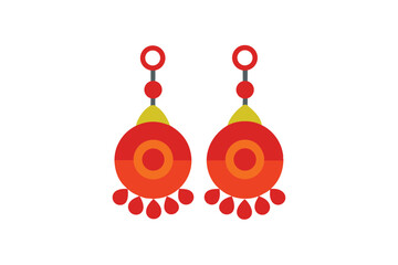 red beads on white background