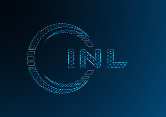 INL low poly letter logo vector design. INL lower poly logo design. Low poly logo.