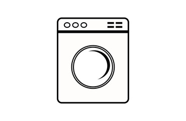 Washing Machine Icon Vector &ndash; Laundry Appliance Symbol, Flat Design Illustration