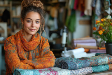 A Creative Designer Working in an Eco-Friendly Fashion Studio