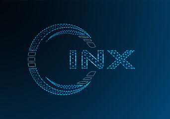 INX low poly letter logo vector design. INX lower poly logo design. Low poly logo.