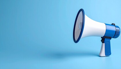 megaphone on blue background