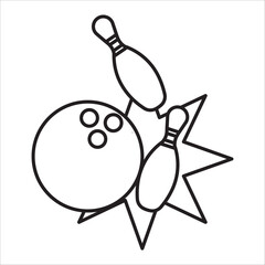 Bowling icon outline vector
